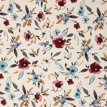 Preview: Viskosejersey Amsterdam beige/blüten Preview: Viskosejersey Amsterdam beige/blüten